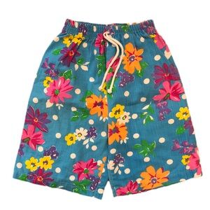 Vintage Girls’ Alpha Floral Hawaiian Shorts Size 8